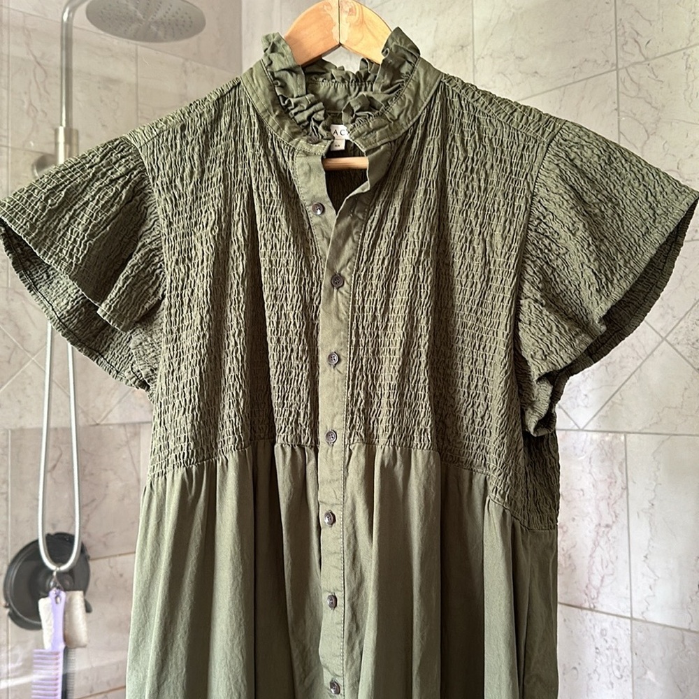 Acacia swimwear Marlie dress Spring ‘23 peyote (olive green)